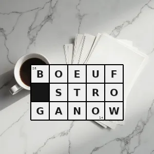 Hasło krzyżówkowe polędwica krajana w długie i wąskie paski smażona z cebulą i pieczarkami według niektórych przepisów także z dodatkiem ogórków kiszonych i gotowana z mąką przecierem pomidorowym pieprzem i solą - boeuf stroganow – rozwiązanie, synonimy, podpowiedzi i definicje krzyżówkowe